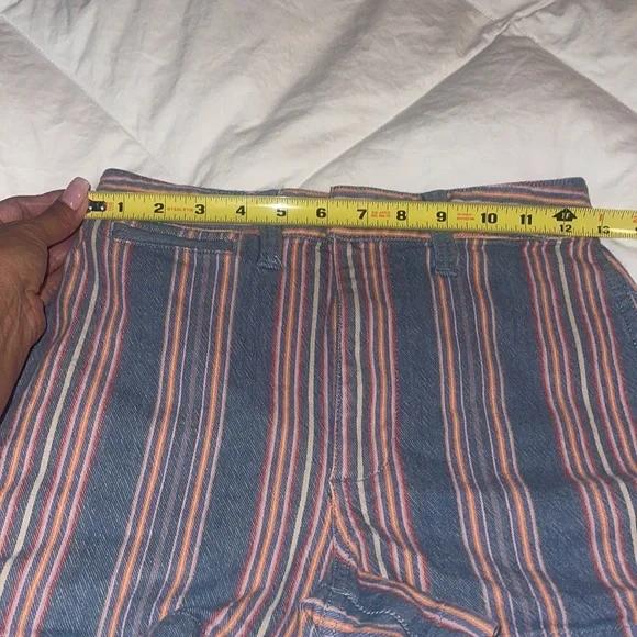 MADEWELL Emmett Shorts in Rainbow Stripe Size 24 soft denim High waisted. - Picture 12 of 15